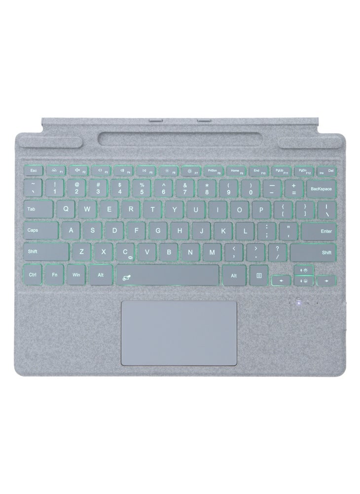2109-AS Bluetooth-Compatible Keyboard for Microsoft Surface Pro 12inch/11/10/9/8/X Touchpad Backlit Tablet Keyboard - Light Grey - Image 5