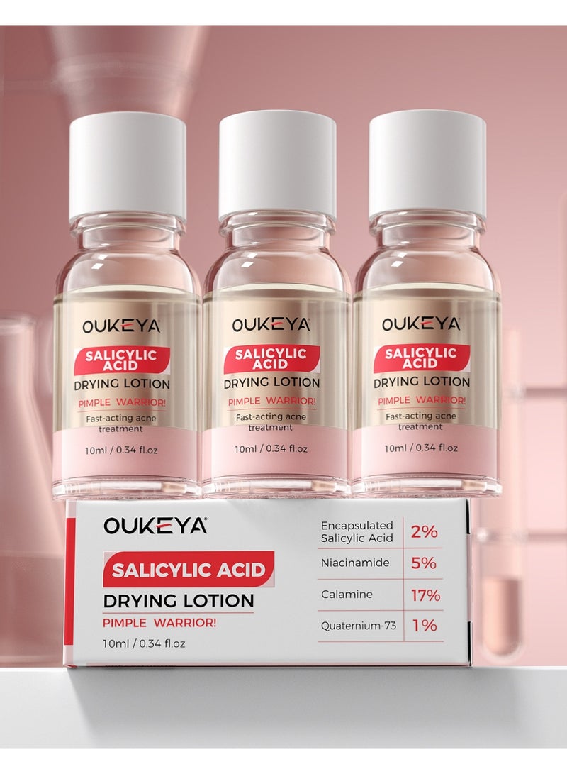 OUKEYA 3-PACKS 2% Salicylic Acid Acne Water, Oil Control, Repair, Fade Acne Scars, Delicate Skin 10ml*3 - Image 1