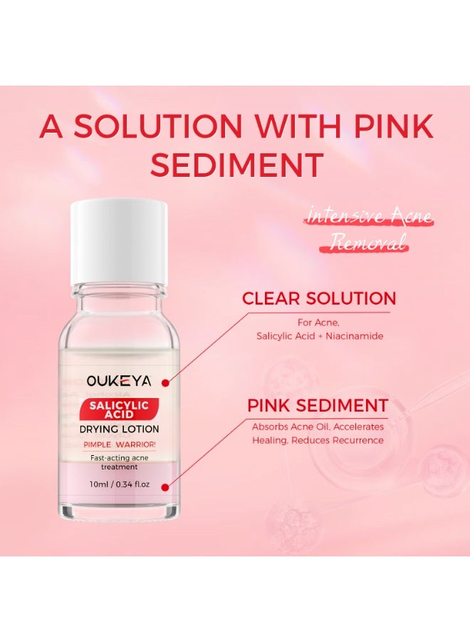 OUKEYA 3-PACKS 2% Salicylic Acid Acne Water, Oil Control, Repair, Fade Acne Scars, Delicate Skin 10ml*3 - Image 5