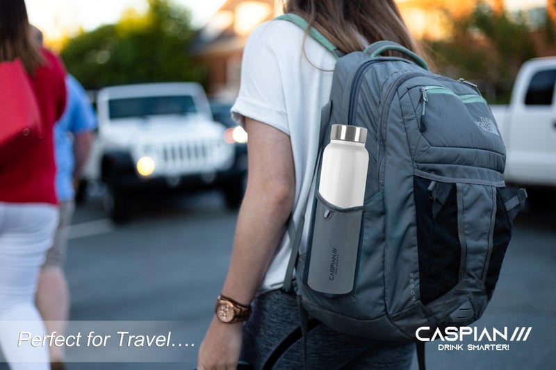 CASPIAN /// Astra Stainless Steel Water Bottle 1 Litre Leak-Proof Thunder 1000 ml - Hydration Companion for Home, Office, Travel and Gym Yoga Kids & Adults (Sparkling White, 1 Litre, Set of 1) - Image 5