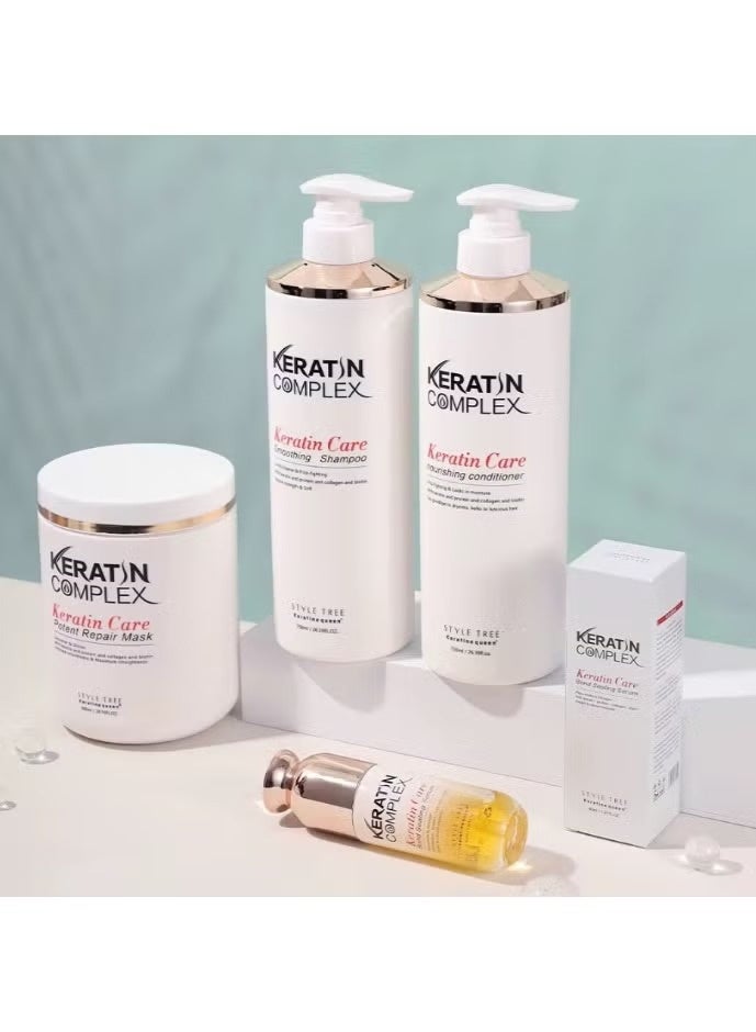 KERATIN COMPLEX Shampoo750 ml conditioner750  serum40ml mask800 Complex Keratin Hair Care Set Damaged Hair Repair Keratin Moisturizing Hair Shampoo and Conditioner Set - Image 2