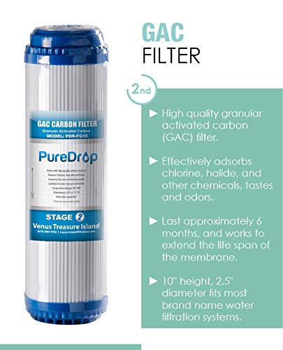 Pure Drop PureDrop 10 In. x 2.5 In. Standard Reverse Osmosis Replacement Pre-Filter Pack (6 Month), White, (PDR-F3) - Image 3