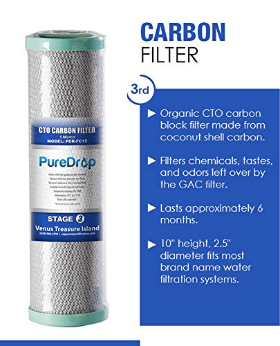Pure Drop PureDrop 10 In. x 2.5 In. Standard Reverse Osmosis Replacement Pre-Filter Pack (6 Month), White, (PDR-F3) - Image 4