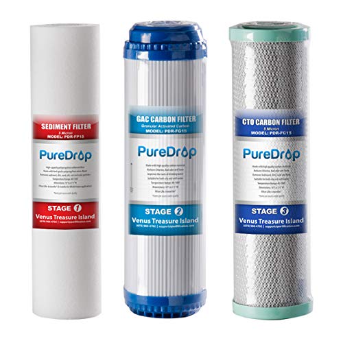 Pure Drop PureDrop 10 In. x 2.5 In. Standard Reverse Osmosis Replacement Pre-Filter Pack (6 Month), White, (PDR-F3) - Image 1