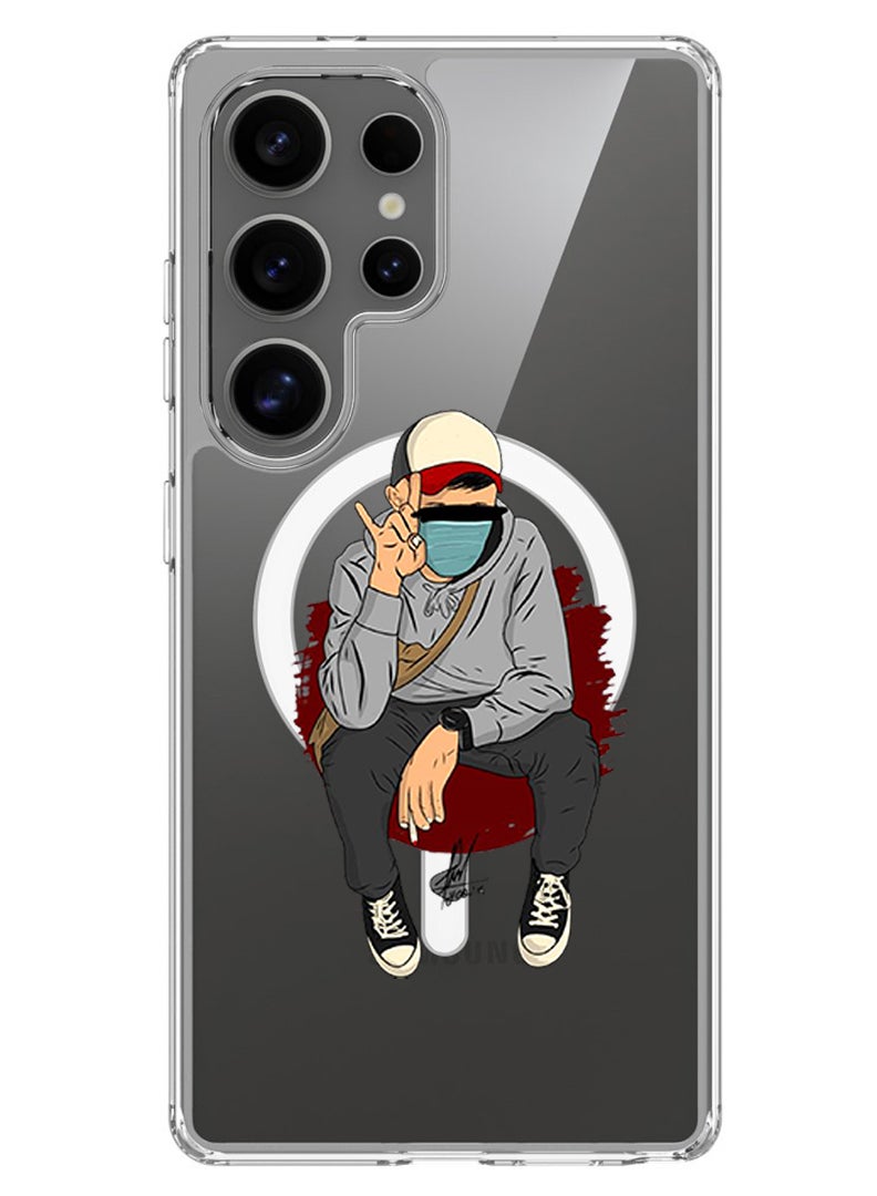 Theodor Magnetic Case for Samsung Galaxy S25 Ultra 6.9-inch Compatible with MagSafe Wireless Charging, Shockproof Phone Bumper Cover peace - Image 1