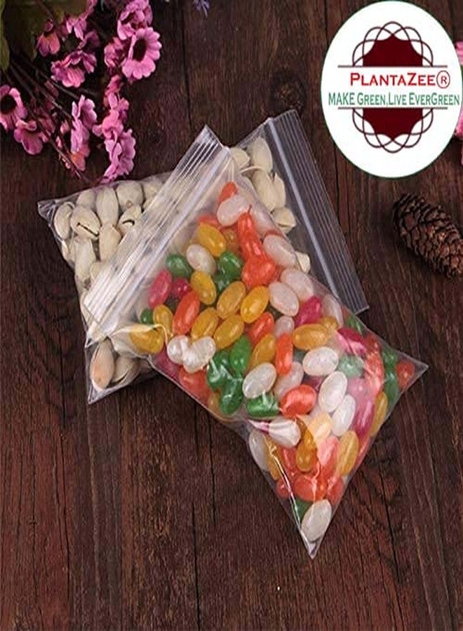 PlantaZee Zip Lock Plastic Bags Self Sealing Storage Pouch 2" X 3" inch,200 Pieces, Transparent - Image 2