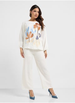 hayas closet Embroidered Blouse & Pants Set  - Image 1