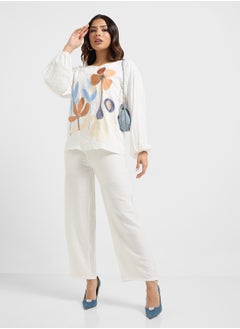 hayas closet Embroidered Blouse & Pants Set  - Image 5
