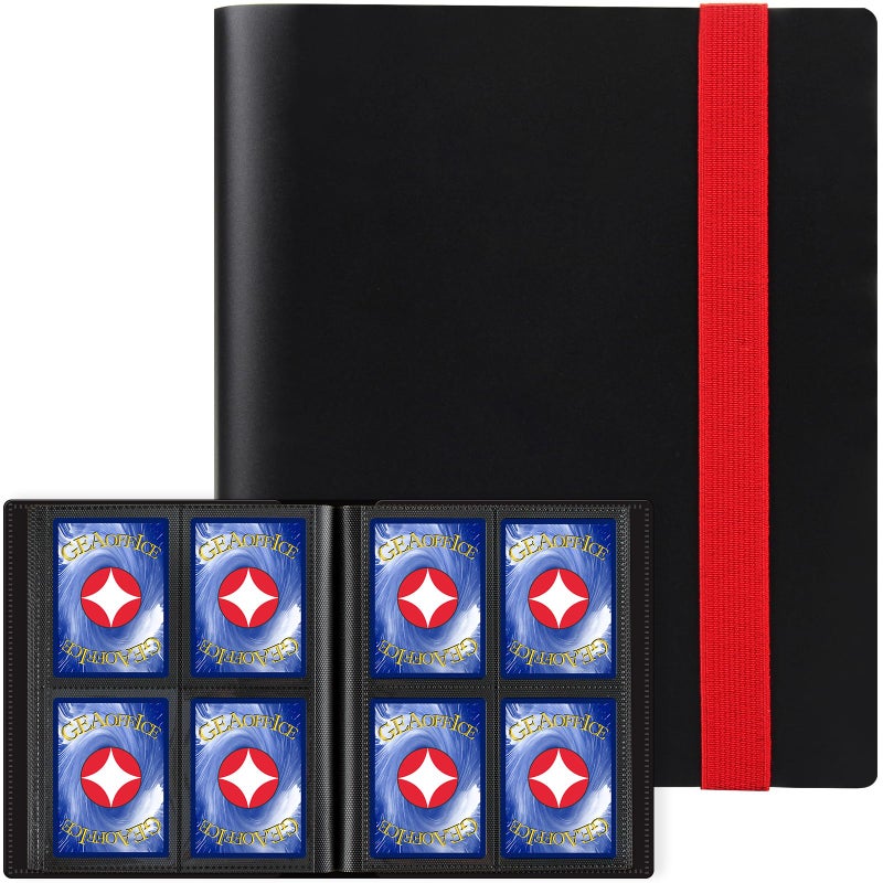 GEAoffice Card Binder 4 Pocket Small Trading Card Collection Album Folder 160 Side Loading Pocket Binder for TCG MTG SportsGame Cards Gifts for Card Collector Boys Black - Image 2