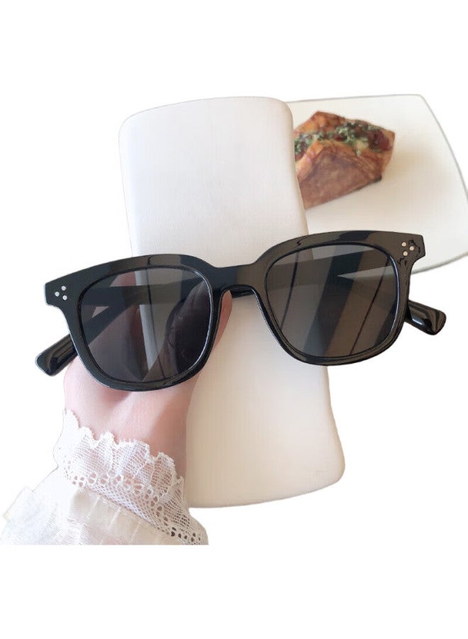 Bai Xiaoshe White Small Luxury Sunglasses-2327 [Black Gray Lens] Sunscreen Glasses Wind Trend Matching Men And Women Driving Sunglasses - Image 2