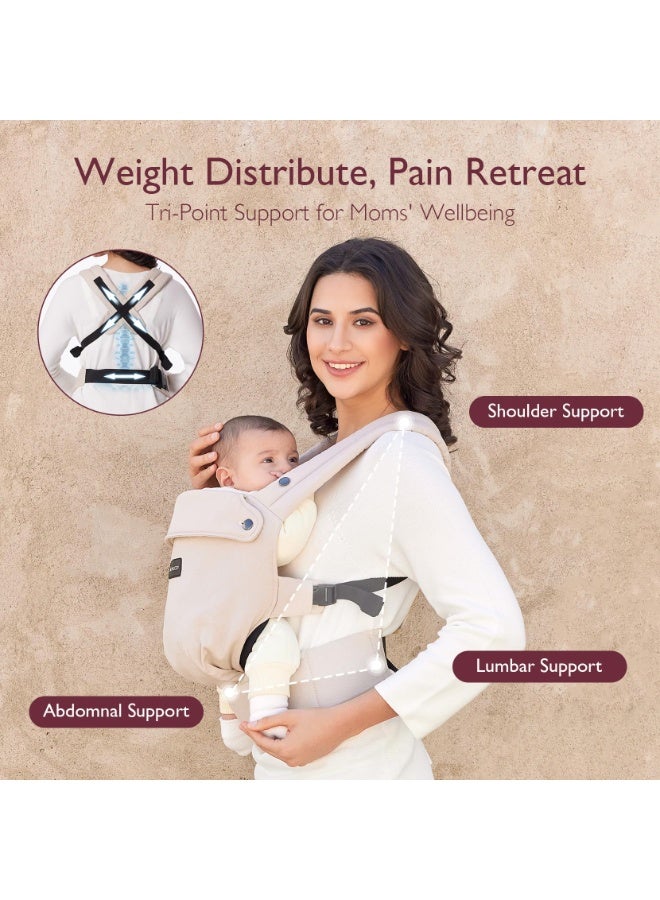 Momcozy Baby Carrier Newborn To Toddler - Ergonomic, Cozy And Lightweight Infant Carrier For 7-44Lbs, Effortless To Put On, Ideal For Hands-Free Parenting, Enhanced Lumbar Support - Image 5