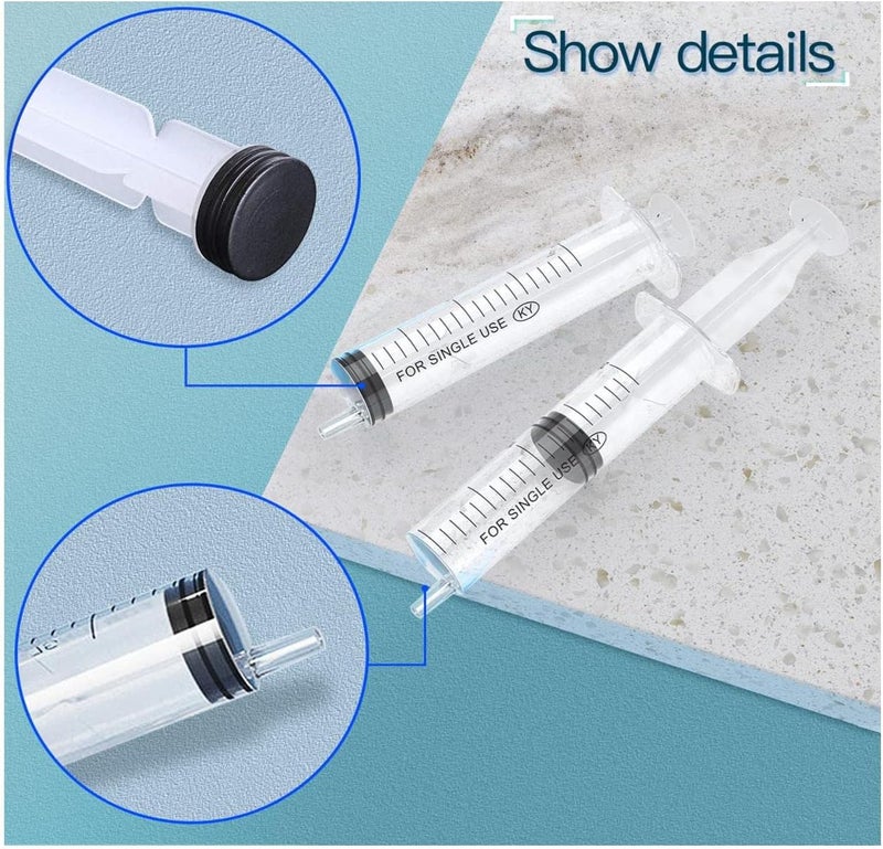 FUFU 2 Pack - 20ml Plastic Syringe with Measurement, No Needle Suitable for Refilling and Measuring Liquids, Feeding Pets, Oil or Glue Applicator - Image 4