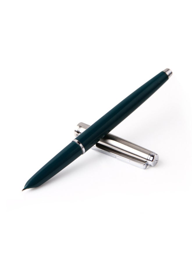 هيرو Hero Fountain Pen Classic 007، قلم حبر أخضر داكن مع سن مخفي، قلم حبر برأس إيريديوم، قلم طالب فردي، سن F - Image 1