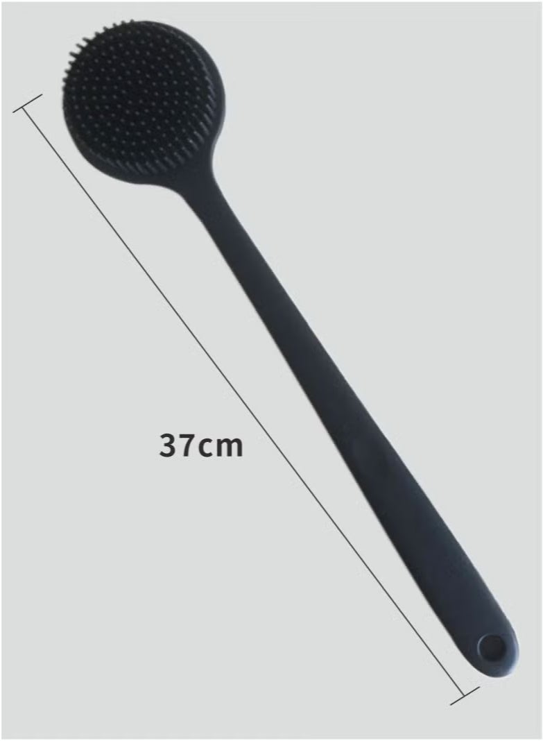 Back Scrubber Body Brush for Shower,Soft Silicone Bath Body Brush with Long Handle Double Sided Brush for Men Women Shower Exfoliating and Massage Black - Image 2
