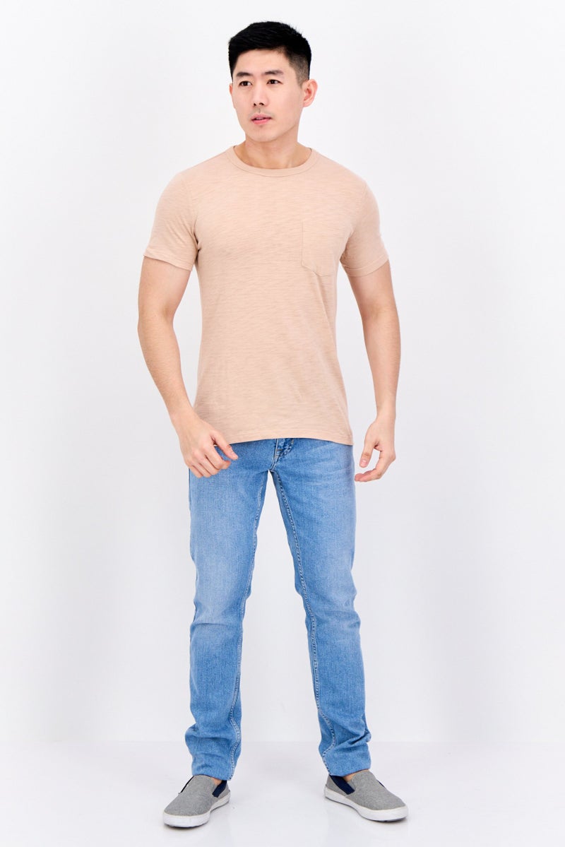 GAP Men Crew Neck Short Sleeves Heather T-Shirt, Peach - Image 4