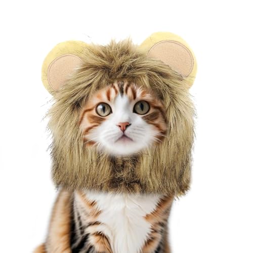PETLESO Lion Hat Costume, Small, for Dogs & Cats, Lightweight, Breathable, Adjustable, Perfect Halloween Surprise & Gift, Hand Wash Only - Image 1
