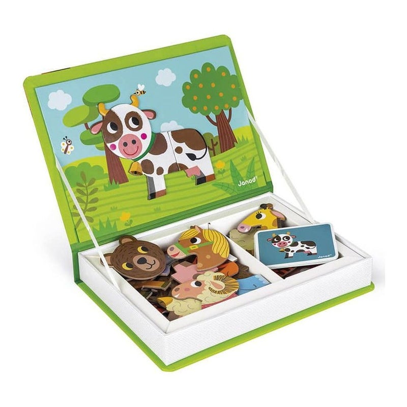 Janod MagnetiBook 41 pc Magnetic Animal Mix and Match Game - Ages 3+ - J02723 - Image 1