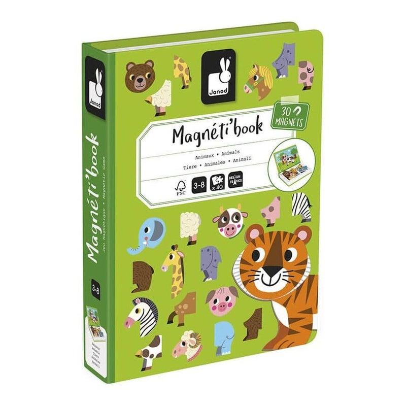Janod MagnetiBook 41 pc Magnetic Animal Mix and Match Game - Ages 3+ - J02723 - Image 3