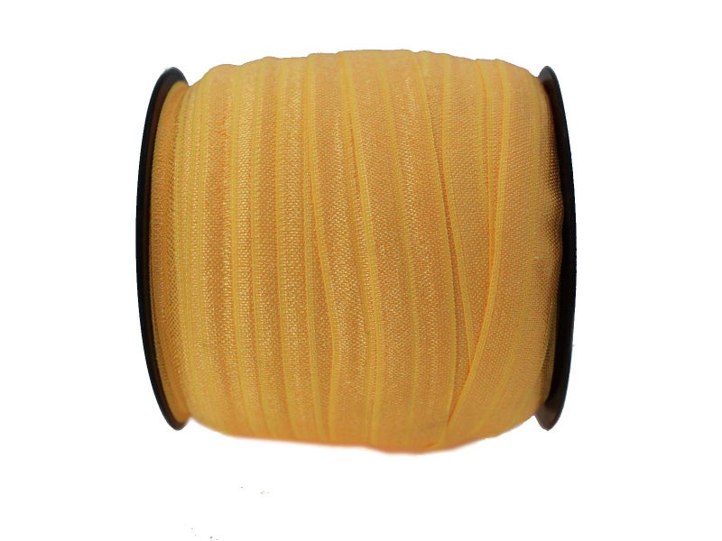 JESEP Gold Fold Over Elastic 5/8 inch 15mm Elastic Bands for Sewing 40 Yards Wide Elastic Headbands Stretchy Ribbon for Crafts-Elastic Straps Trim for Girls Hair Ties-Bow-DIY Projects-Clothes - Image 3