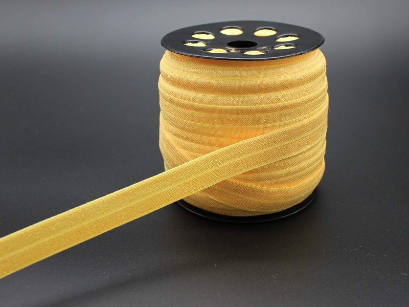 JESEP Gold Fold Over Elastic 5/8 inch 15mm Elastic Bands for Sewing 40 Yards Wide Elastic Headbands Stretchy Ribbon for Crafts-Elastic Straps Trim for Girls Hair Ties-Bow-DIY Projects-Clothes - Image 1