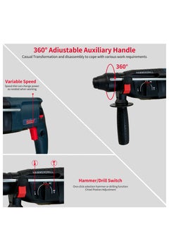 BONAI BONAI Variable Speed Rotary Hammer Drill 1-1/4 inch, 26mm SDS Plus Demolition Hammer for Concrete Drill 13Amp, 4 Functions Reduced Vibration System With 360° Rotating Auxiliary Handle  - Image 5