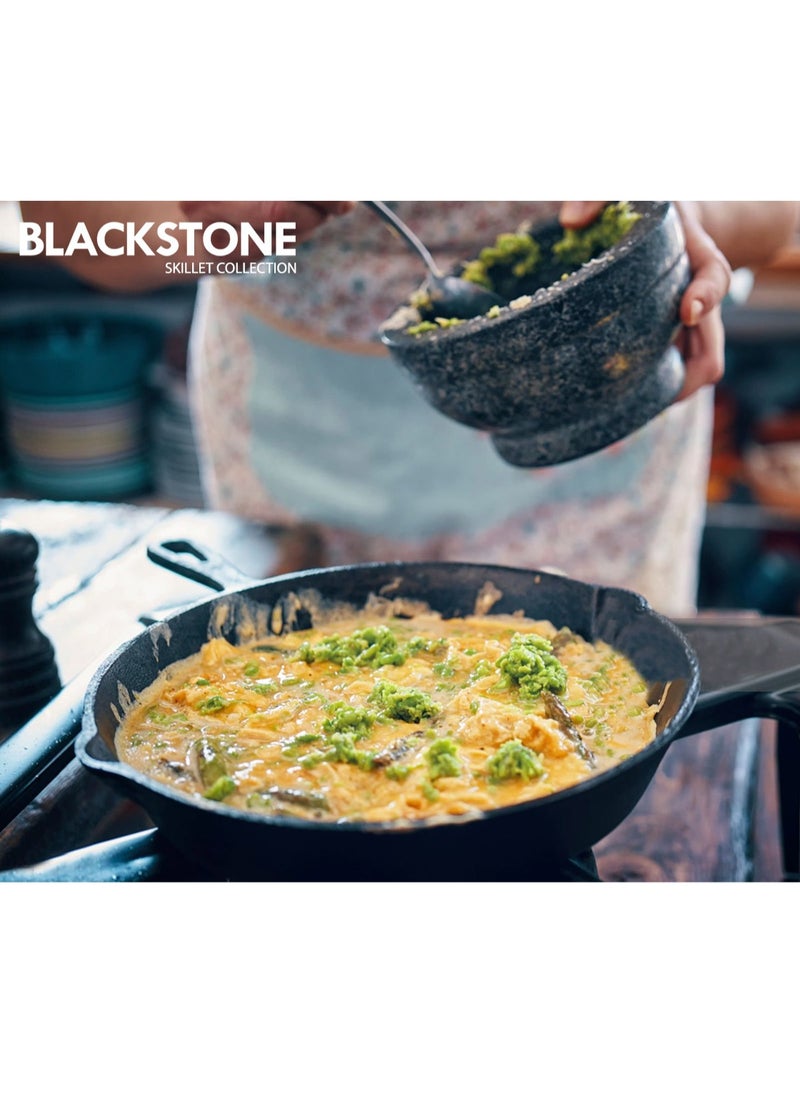 BLACKSTONE - Cast Iron Skillet Pre-Seasoned Die Cast Iron Skillet Compatible with Gas Induction Oven and Grill 20 CM - Image 1