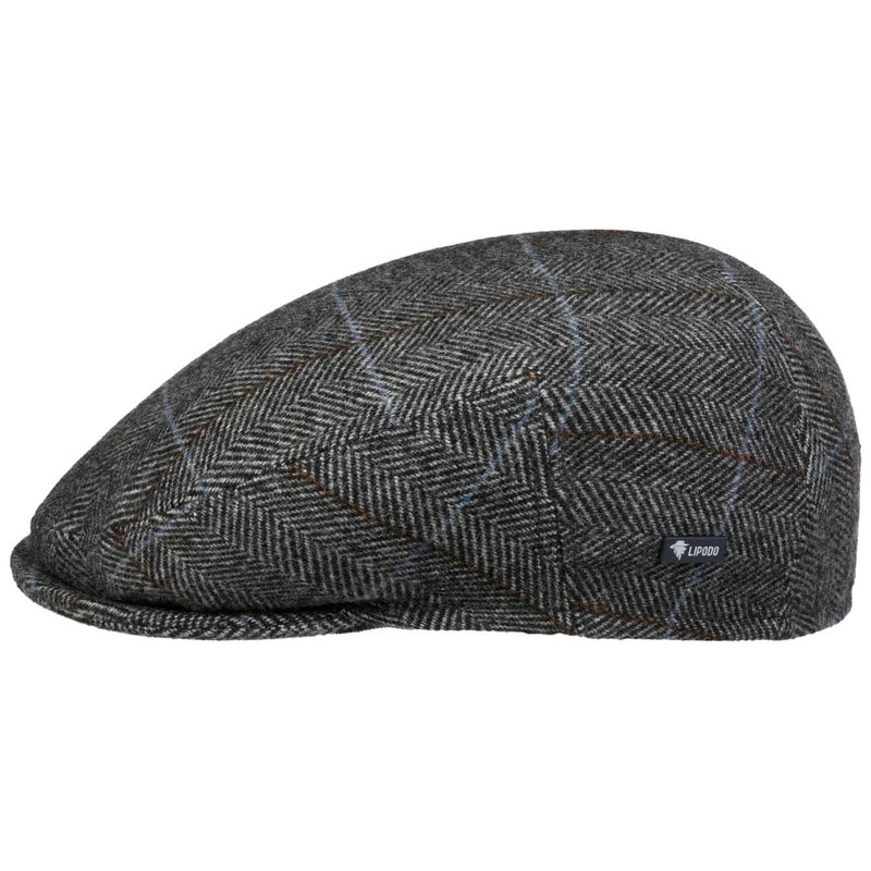 Lipodo Flat Cap with Checked Pattern WomenMen Anthracite 7 12 - Image 2