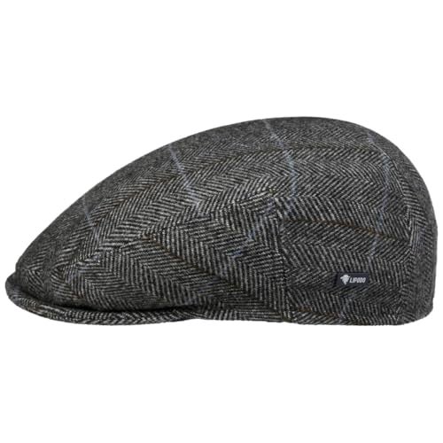 Lipodo Flat Cap with Checked Pattern WomenMen Anthracite 7 12 - Image 1