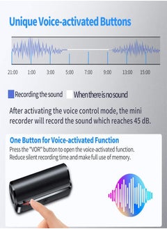 Generic 16GB Mini Voice Activated Recorder,500Hrs Recording Storage Voice Activated Recorder, Audio Recorder with Playback for Lectures Meetings, Noise Reduction Rechargeable with Strong Magnetic  - Image 4