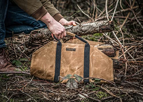 Readywares Waxed Canvas Firewood Carrier, Heavy Duty Log Carrier for Firewood, Wood Carrier for Firewood, Firewood Bag, Great Gift for Cabin, Firewood Carrier with Handles, Classic Durable Design Tan - Image 3