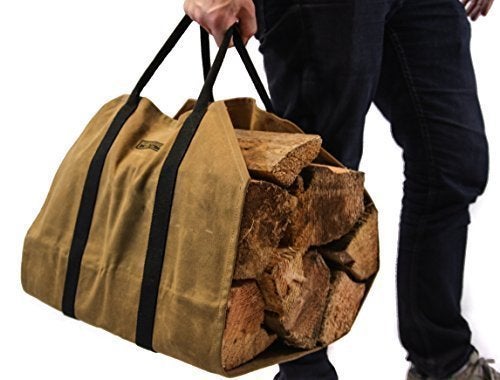 Readywares Waxed Canvas Firewood Carrier, Heavy Duty Log Carrier for Firewood, Wood Carrier for Firewood, Firewood Bag, Great Gift for Cabin, Firewood Carrier with Handles, Classic Durable Design Tan - Image 4