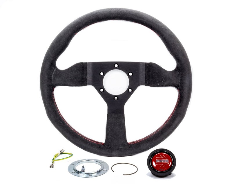 Momo MCL32AL3B Steering Wheel Leather Red Stitch - Image 1