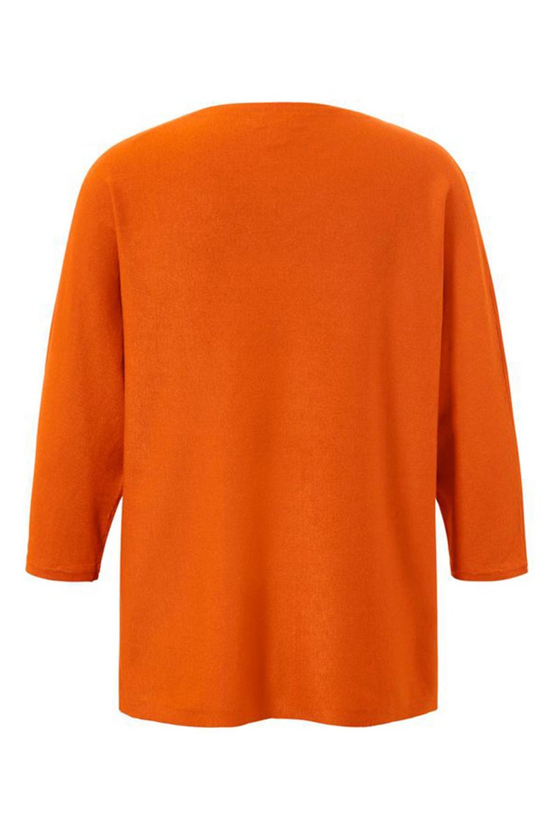 Tchibo سويت شيرت نسائي بياقة دائرية محبوك، صدئ - Image 3