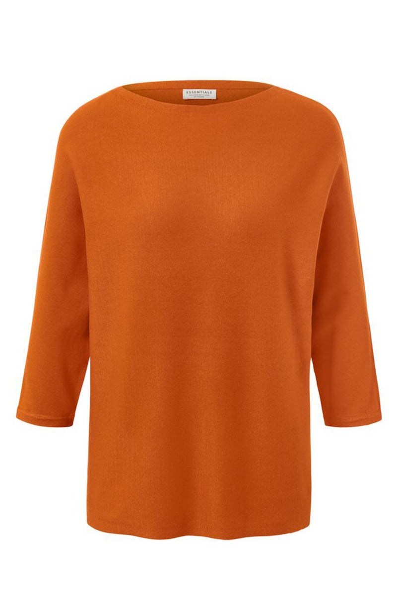 Tchibo سويت شيرت نسائي بياقة دائرية محبوك، صدئ - Image 2