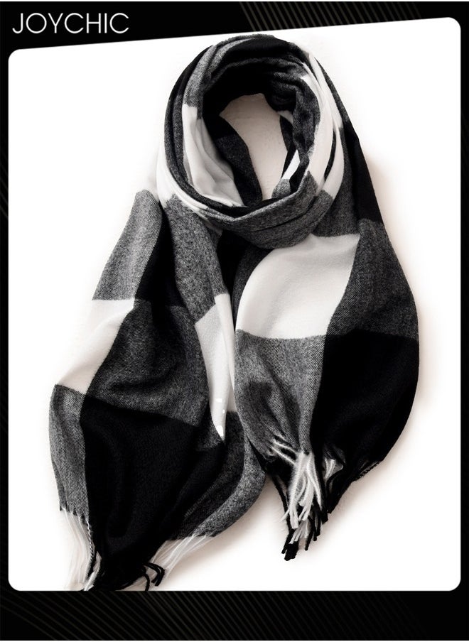 Joychic Classic Striped Checkered Autumn and Winter Scarf for Women Outdoor Windproof Warm  - Image 3