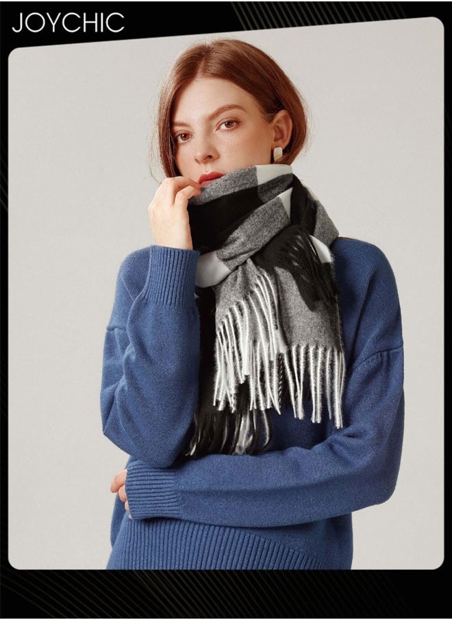 Joychic Classic Striped Checkered Autumn and Winter Scarf for Women Outdoor Windproof Warm  - Image 1