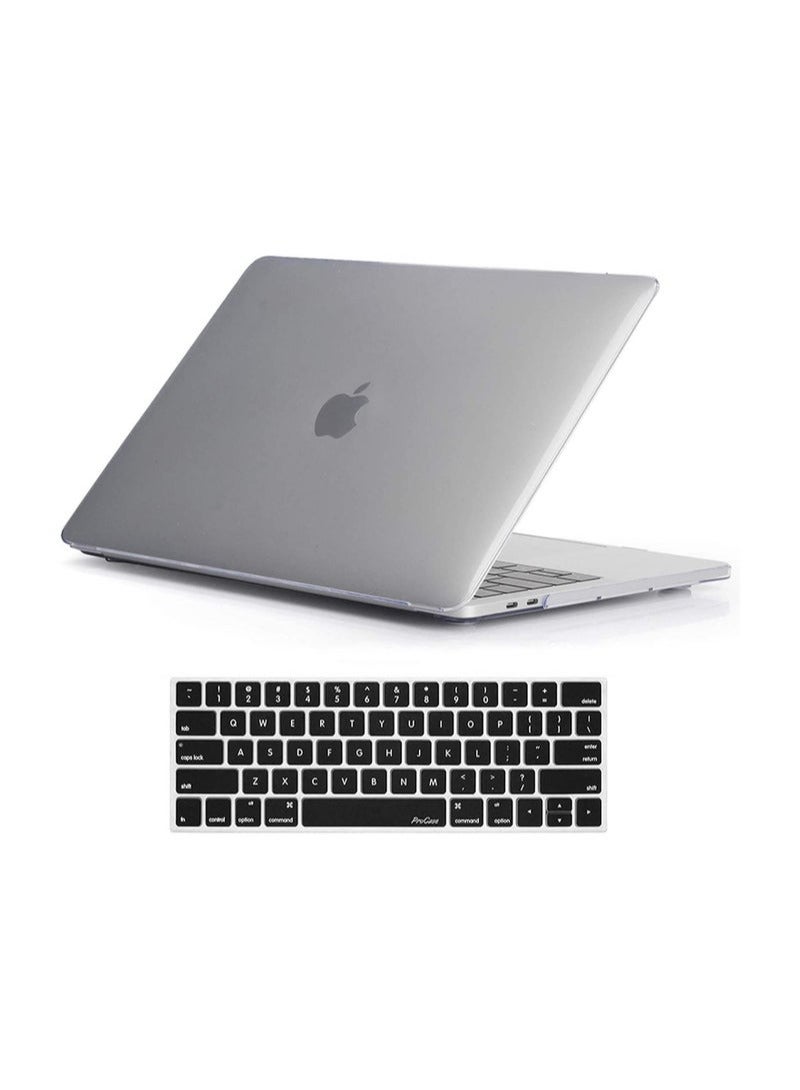 MacBook Pro 13 Case 2019 2018 2017 2016 Release A2159 A1989 A1706 A1708, Hard Case Shell Cover and Keyboard Skin Cover for MacBook Pro 13 Inch with/Without Touch Bar -Crystal - Image 1