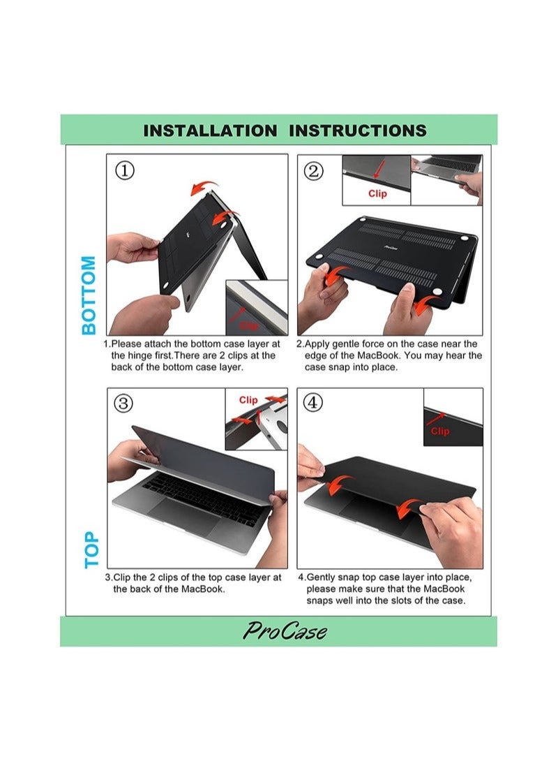 MacBook Pro 13 Case 2019 2018 2017 2016 Release A2159 A1989 A1706 A1708, Hard Case Shell Cover and Keyboard Skin Cover for MacBook Pro 13 Inch with/Without Touch Bar -Crystal - Image 4