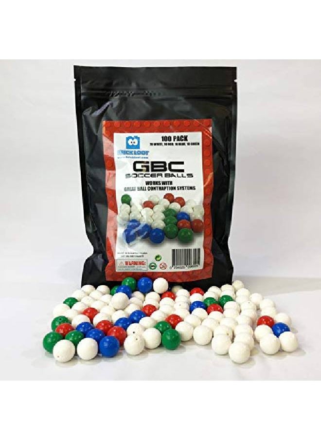 Brick Loot - 100 Soccer Balls For Great Ball Contraption Machine Gbc Balls 100% Compatible With Lego X45Pb03 43702Pb02 72824 X45Pb06 X45 - Image 1