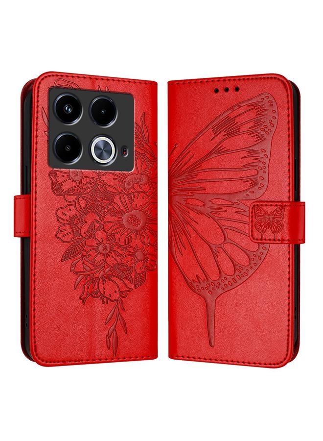 Zaboon Case For Infinix Note 40 Embossed Butterfly Leather Phone Case - Image 1