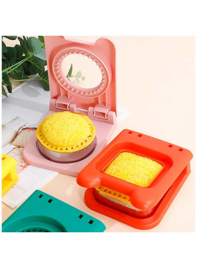 2pcs Stainless Steel DIY Uncrustables Sandwich Maker Sealer Cutter Cute Cartoon Shape Crustless Sandwich Cutter for Kids Lunch Square and Mouse Shape Sandwich Cutter - Image 1