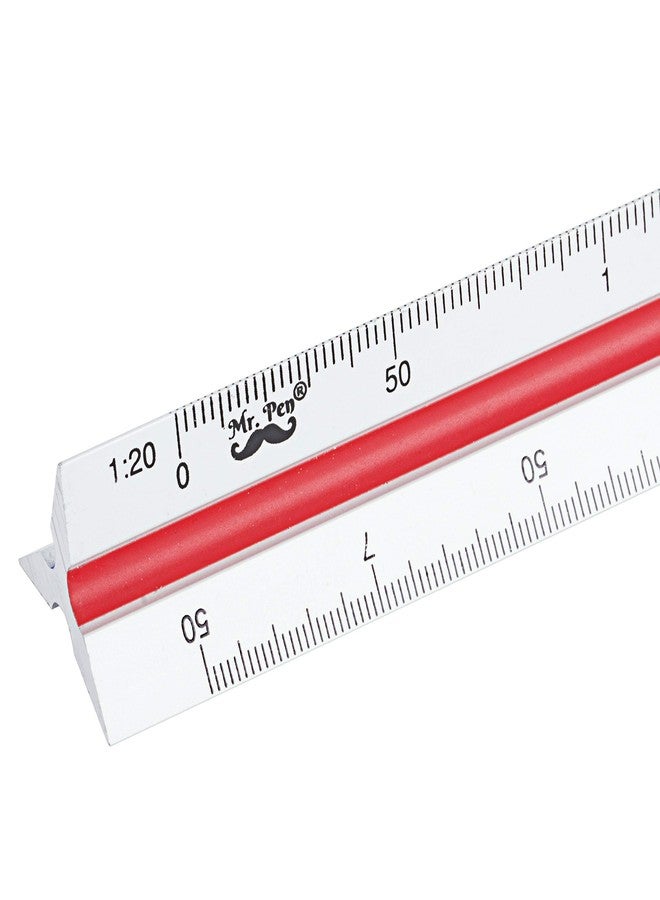 Mr. Pen- Metric Engineer Scale Ruler, Ruler, 12" Aluminum Scale Ruler, Triangular Scale, Scale Ruler for Blueprint, Triangle Ruler, Metric Engineering, Drafting Ruler - Image 1