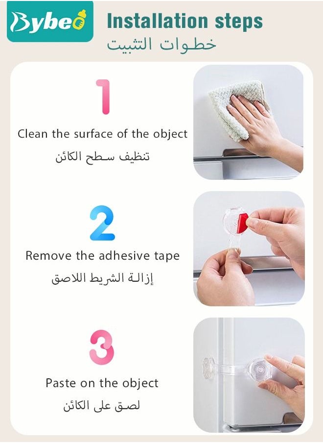 Bybeo - 12-Piece Baby Safety Strap Locks Child Lock for Cabinets and Drawers, Toilet, Fridge & More. 3M Adhesive Pads. Easy Installation, No Drilling Required, White - Image 1