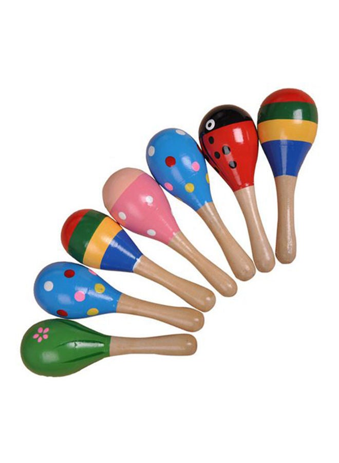 NIBEMINENT 7- Piece Wooden Maracas Rattle Shaker