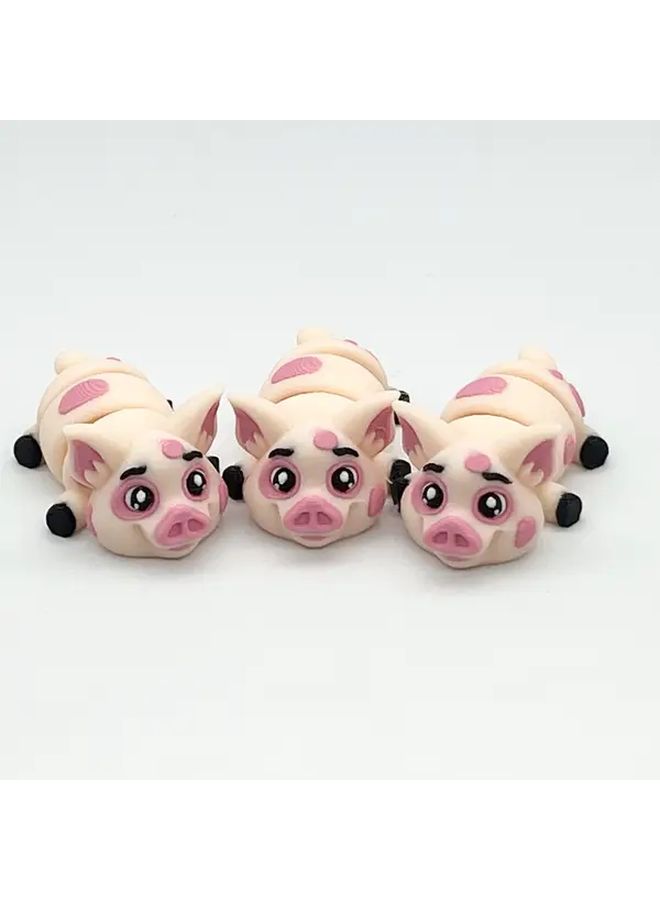 3D Printed Cute Pig Joint Movable Keychain Desktop Decoration Holiday Gift - Image 3