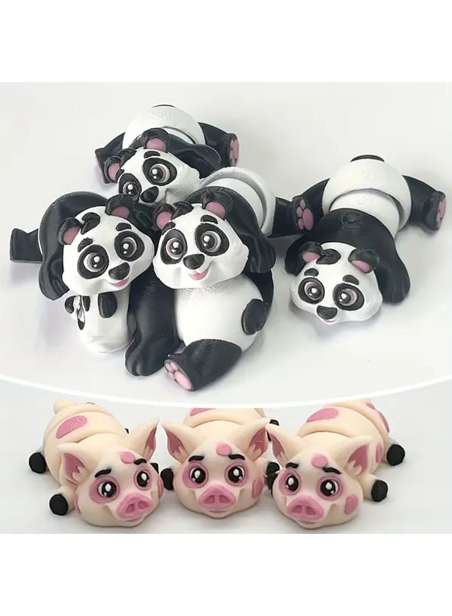 3D Printed Cute Pig Joint Movable Keychain Desktop Decoration Holiday Gift - Image 1