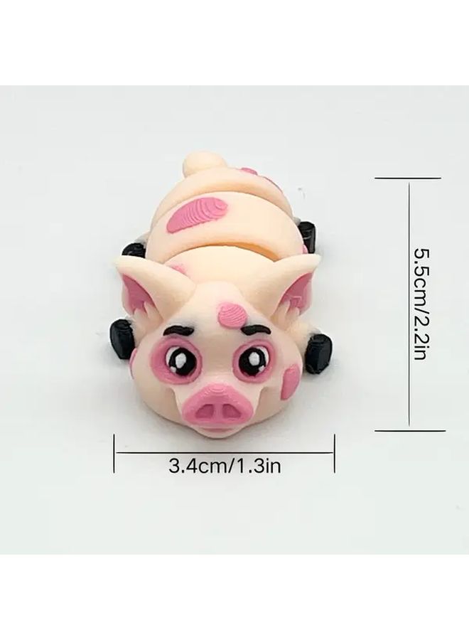 3D Printed Cute Pig Joint Movable Keychain Desktop Decoration Holiday Gift - Image 4