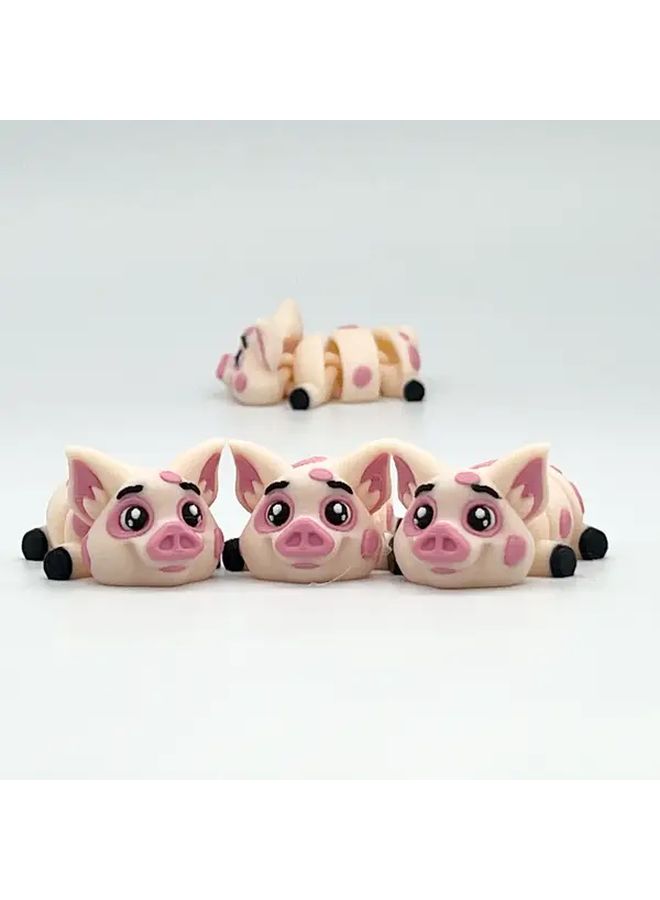 3D Printed Cute Pig Joint Movable Keychain Desktop Decoration Holiday Gift - Image 5