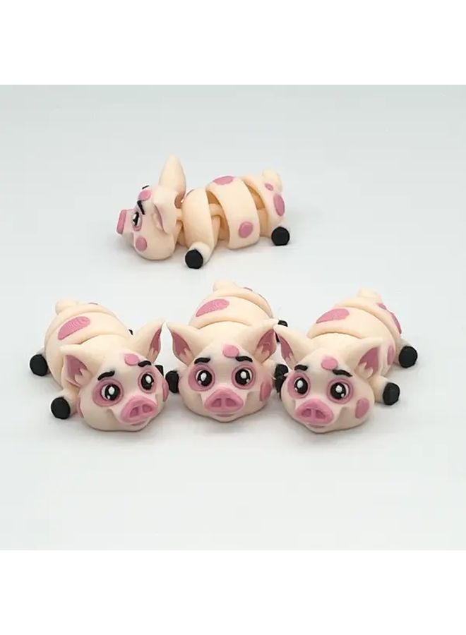 3D Printed Cute Pig Joint Movable Keychain Desktop Decoration Holiday Gift - Image 2