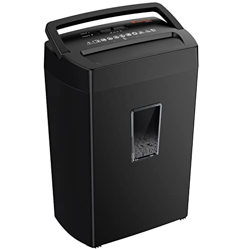 Bonsaii 12-Sheet Cross Cut Paper Shredder, 5.5 Gal Home Office Heavy Duty Shredder for Paper, Credit Card, Mail, Staples, with Transparent Window, High Security Level P-4 (C275-A) - Image 1
